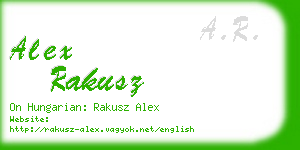 alex rakusz business card